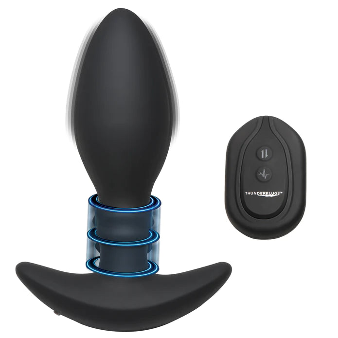 Rim Slide 10X Sliding Ring Silicone Butt Plug W/ Remote