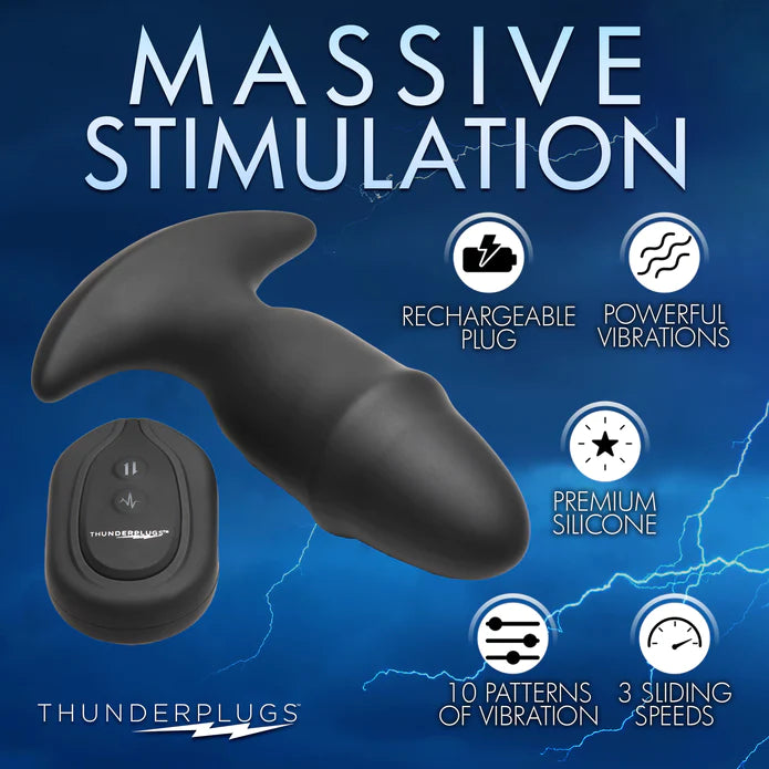 Butt Slider 10X Sliding Ring Silicone Missile Plug W/ Remote