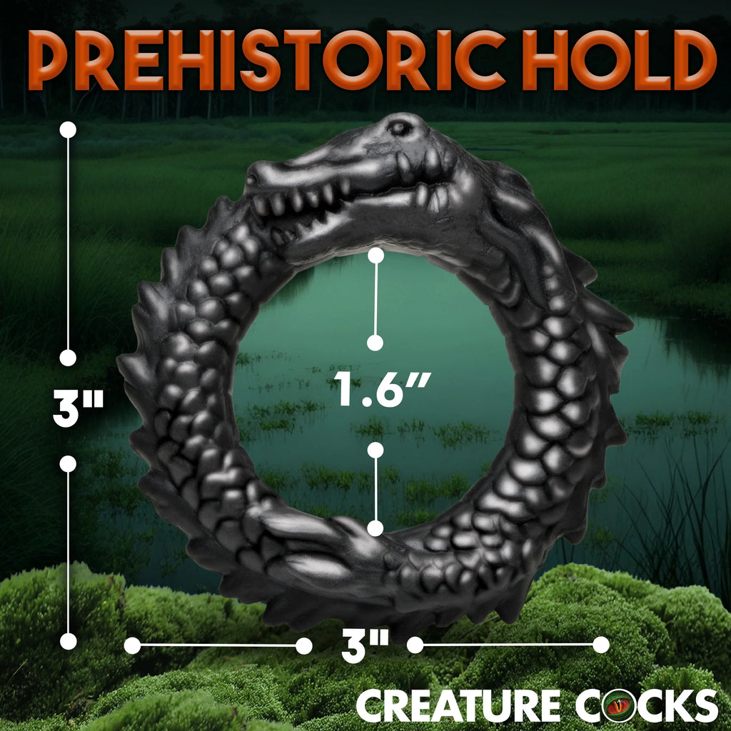 Creature Cocks Black Caiman Silicone Cock Ring