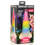 Creature Cocks Uni-Glow Glow-in-the-Dark Rainbow Silicone Dildo