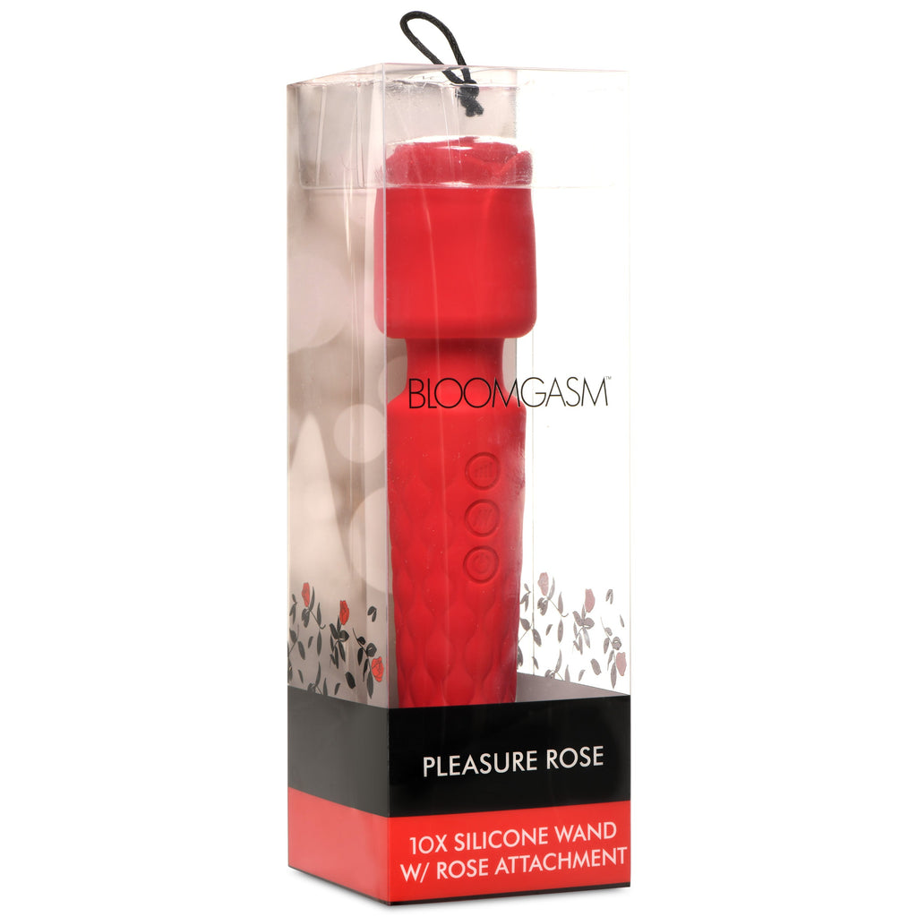Pleasure Rose 10X Silicone Wand with Rose Attachment