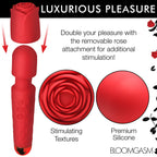 Pleasure Rose 10X Silicone Wand with Rose Attachment