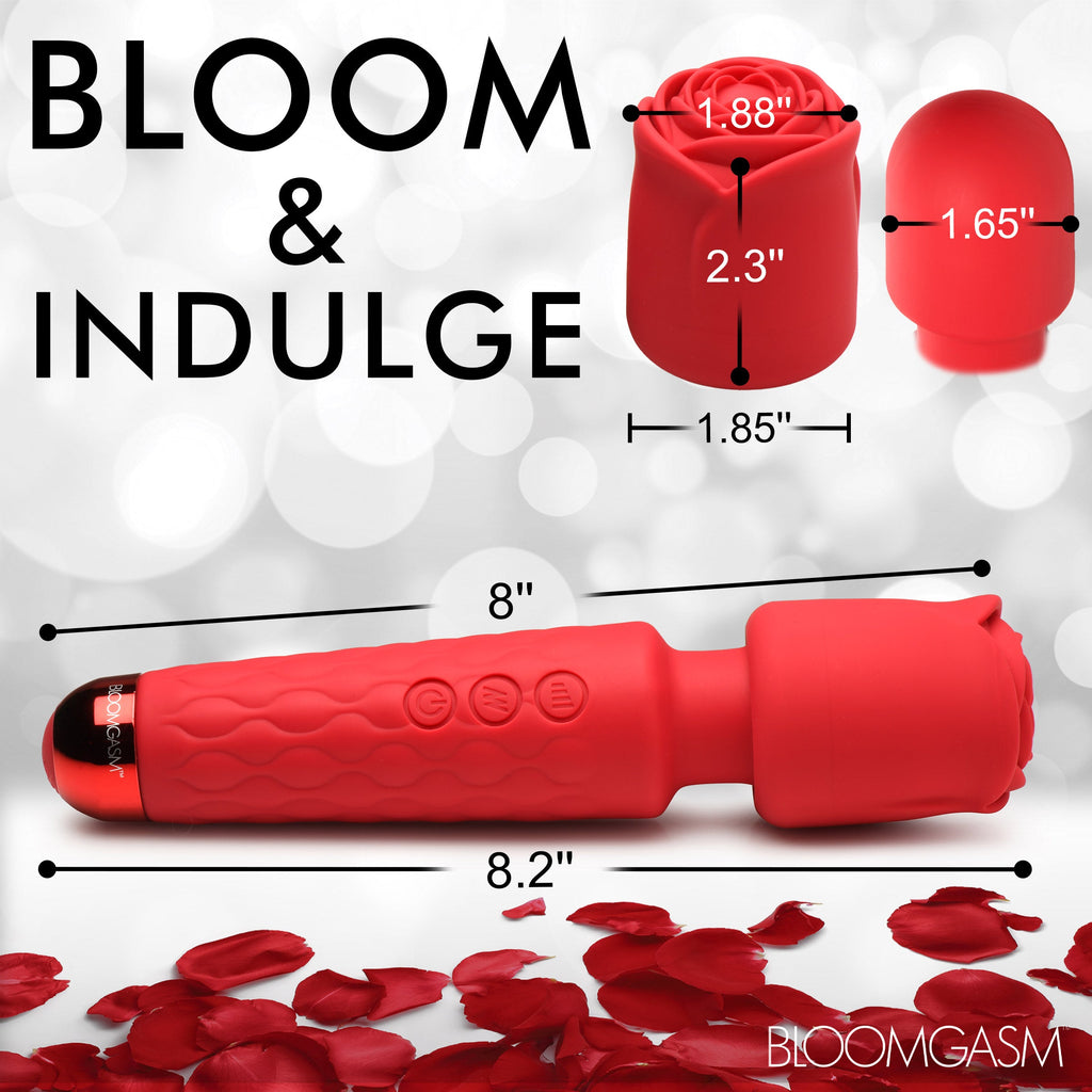 Pleasure Rose 10X Silicone Wand with Rose Attachment