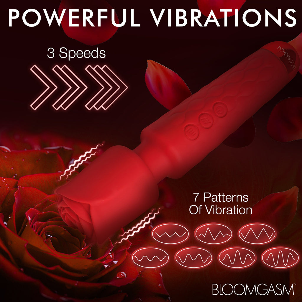 Pleasure Rose 10X Silicone Wand with Rose Attachment