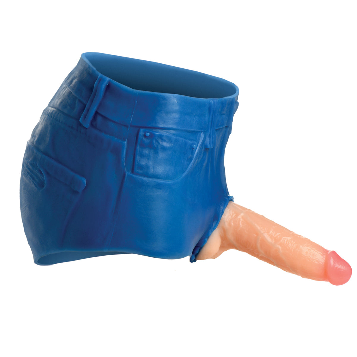 Strap U Booty Shorts 6" Dildo Silicone Strap On Harness - Medium