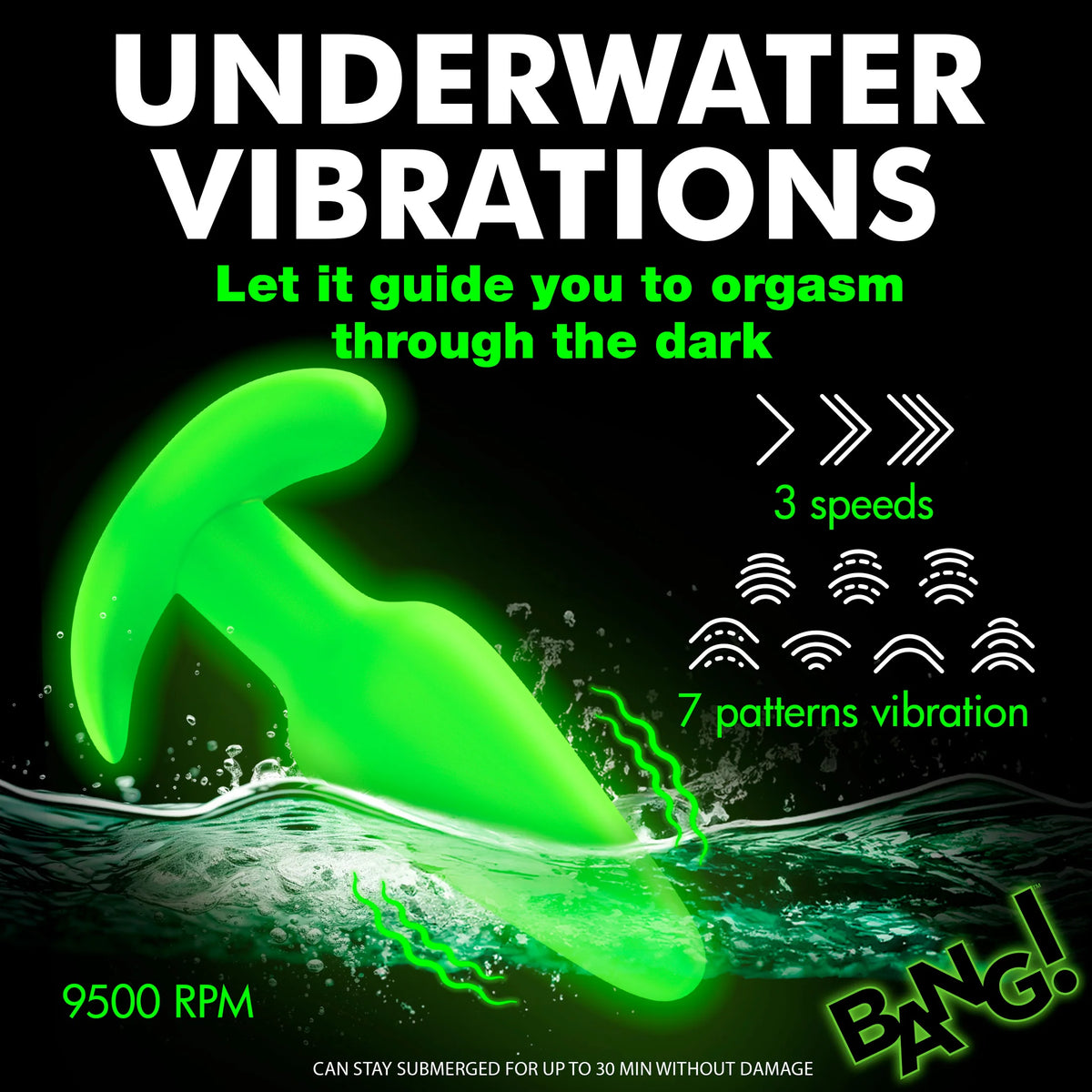 GLOW-IN-THE-DARK SILICONE BUTT PLUG