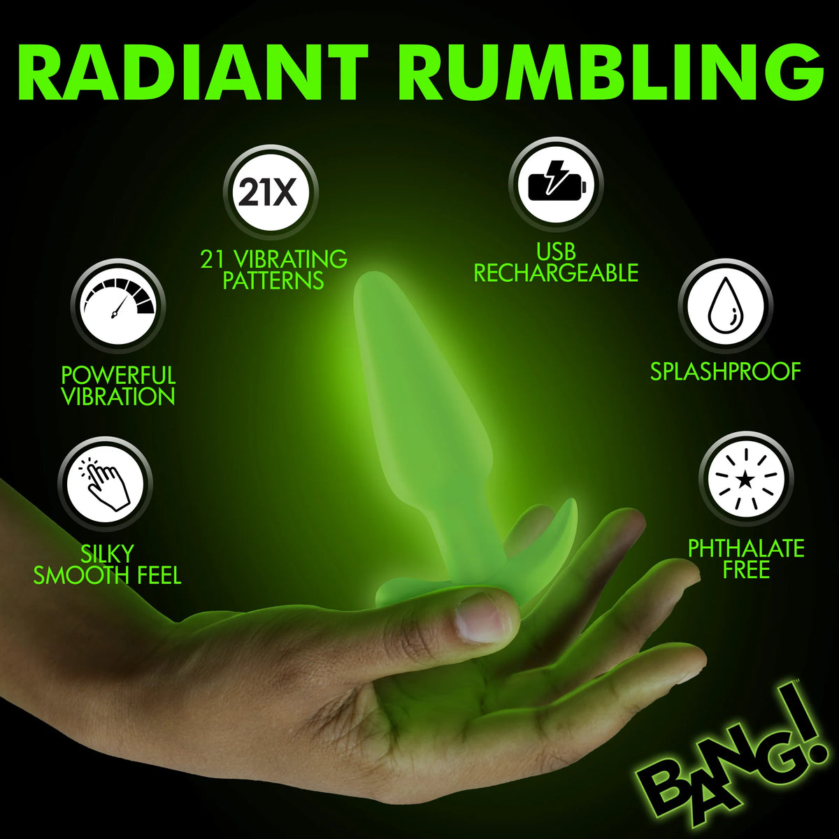 GLOW-IN-THE-DARK SILICONE BUTT PLUG