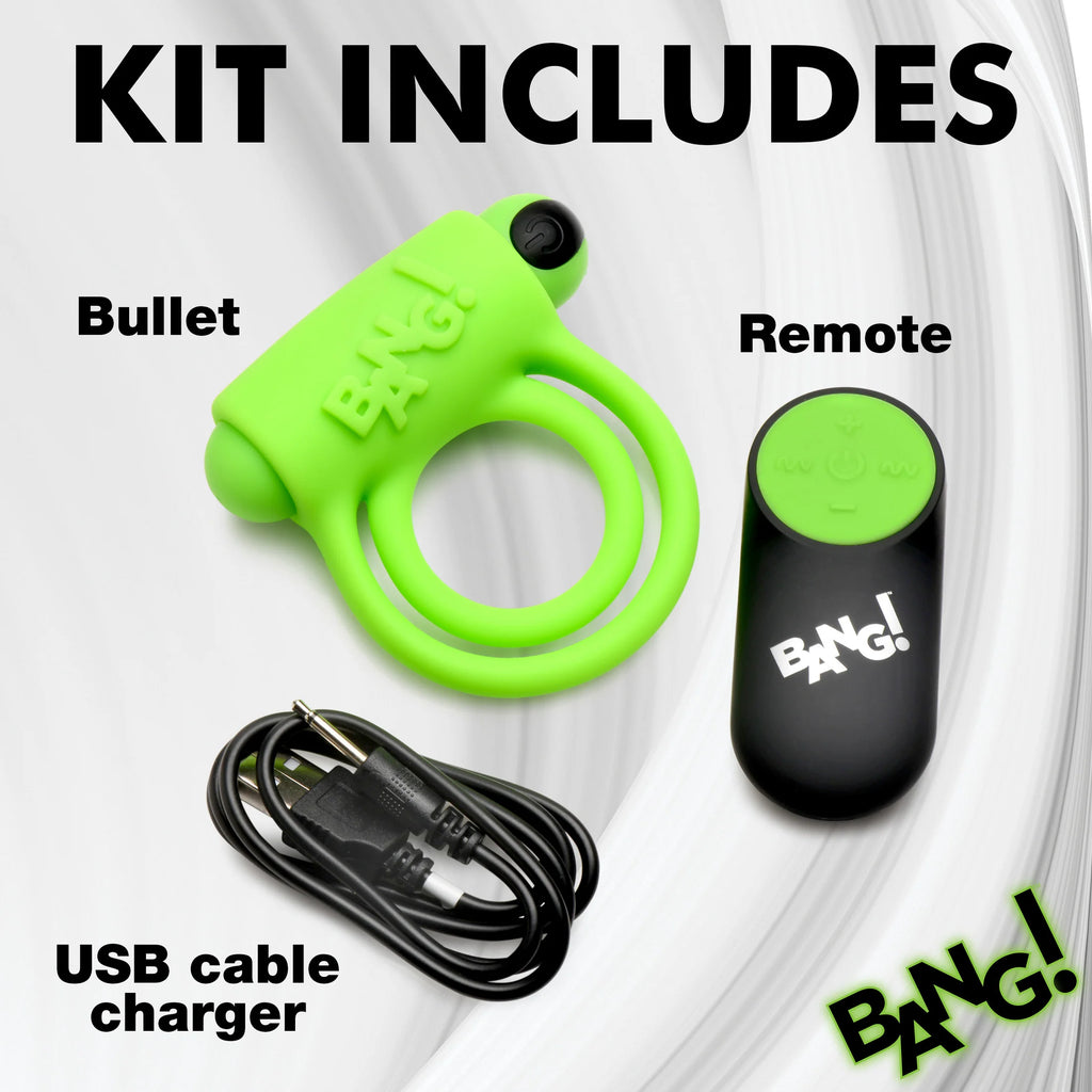 GLOW-IN-THE-DARK SILICONE VIBRATING COCK RING