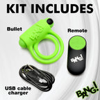GLOW-IN-THE-DARK SILICONE VIBRATING COCK RING