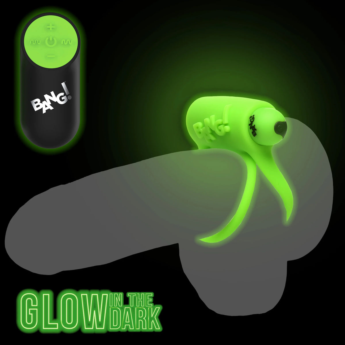 GLOW-IN-THE-DARK SILICONE VIBRATING COCK RING
