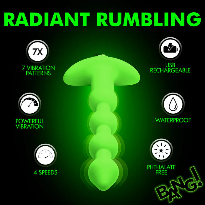 28X Glow-In-The-Dark Anal Beads W/ Remote