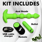 28X Glow-In-The-Dark Anal Beads W/ Remote