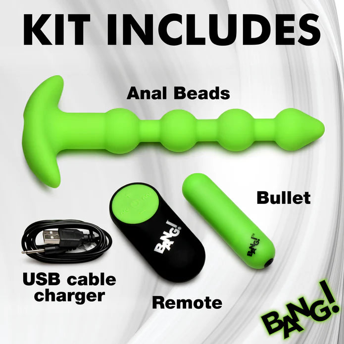 28X Glow-In-The-Dark Anal Beads W/ Remote