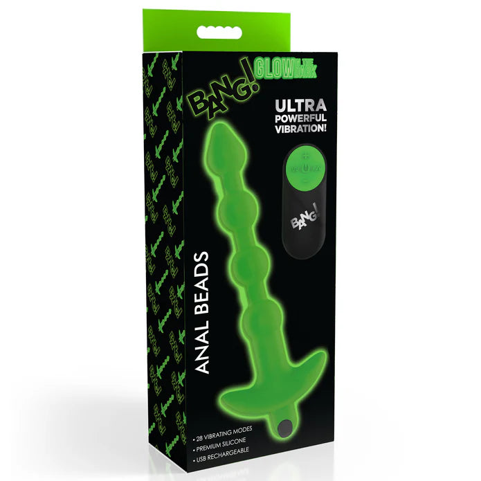 28X Glow-In-The-Dark Anal Beads W/ Remote