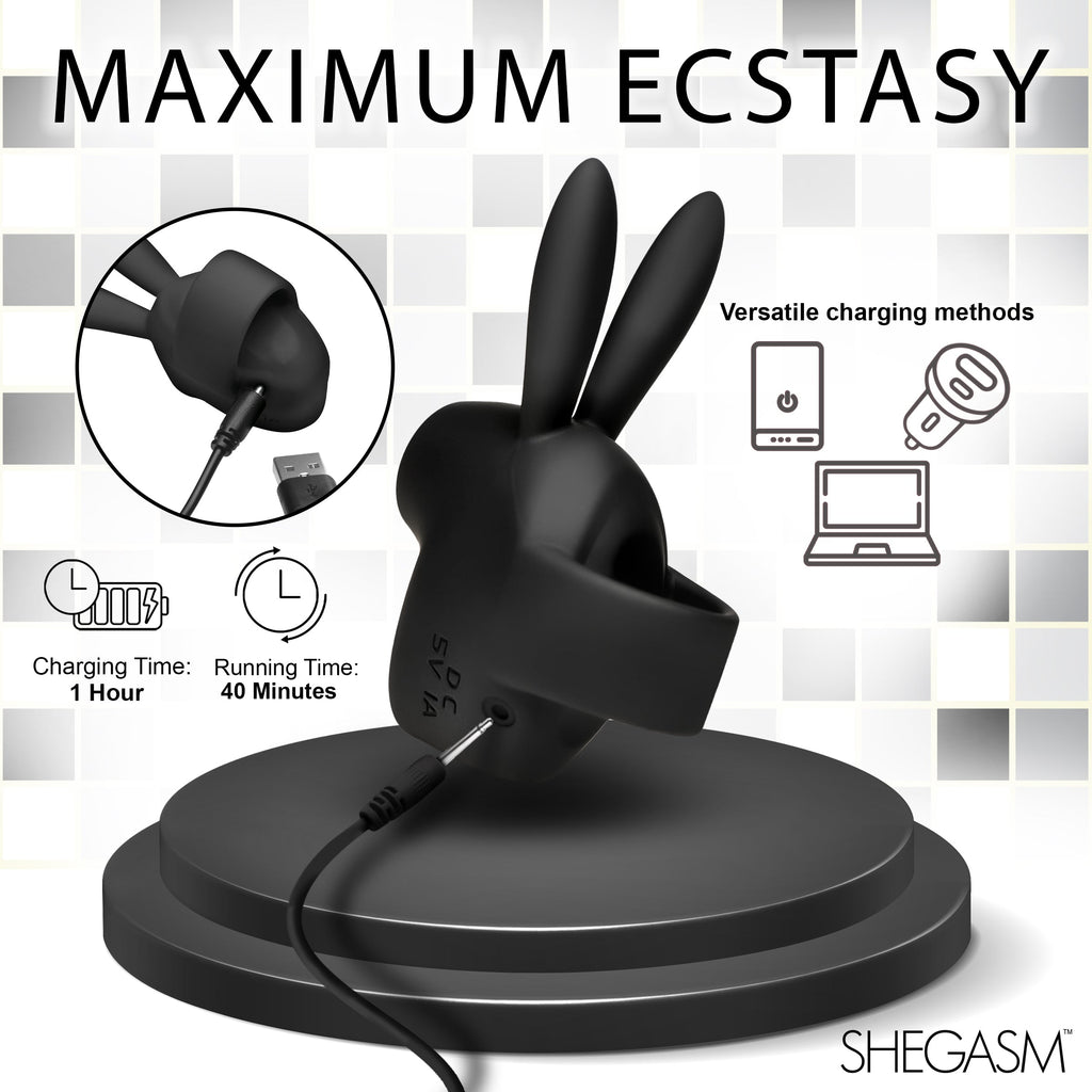 Shegasm Sucky Bunny Clit Stimulator - Black