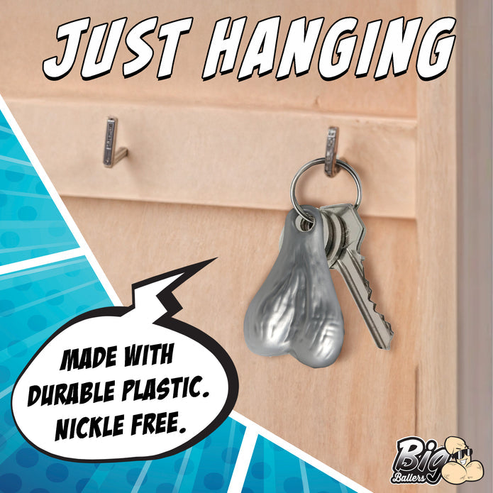Big Ballers Nuts Keychain Set - Dark, Light, Silver