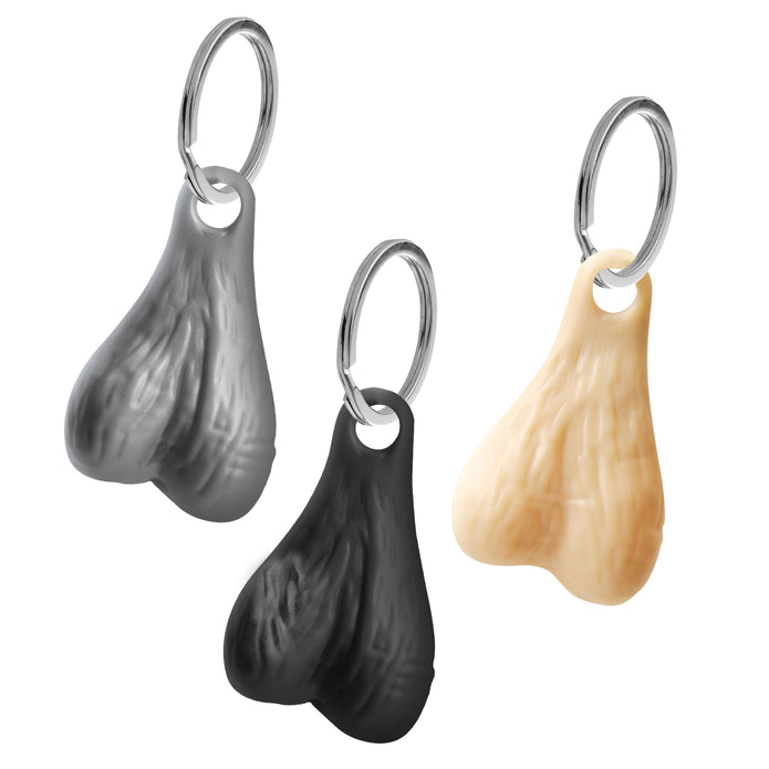 Big Ballers Nuts Keychain Set - Dark, Light, Silver