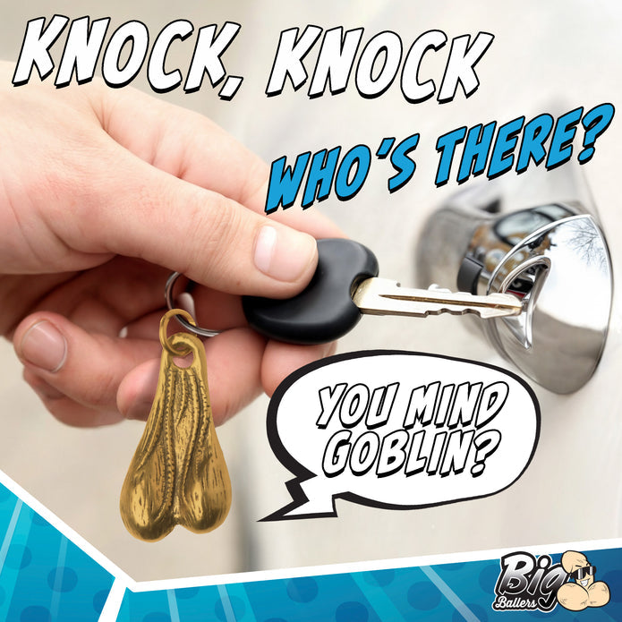 Big Ballers Nuts Brass Keychain