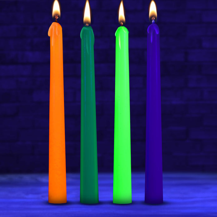 Glow Wax UV Blacklight Reactive Drip Candles Set of 4 by Master Series