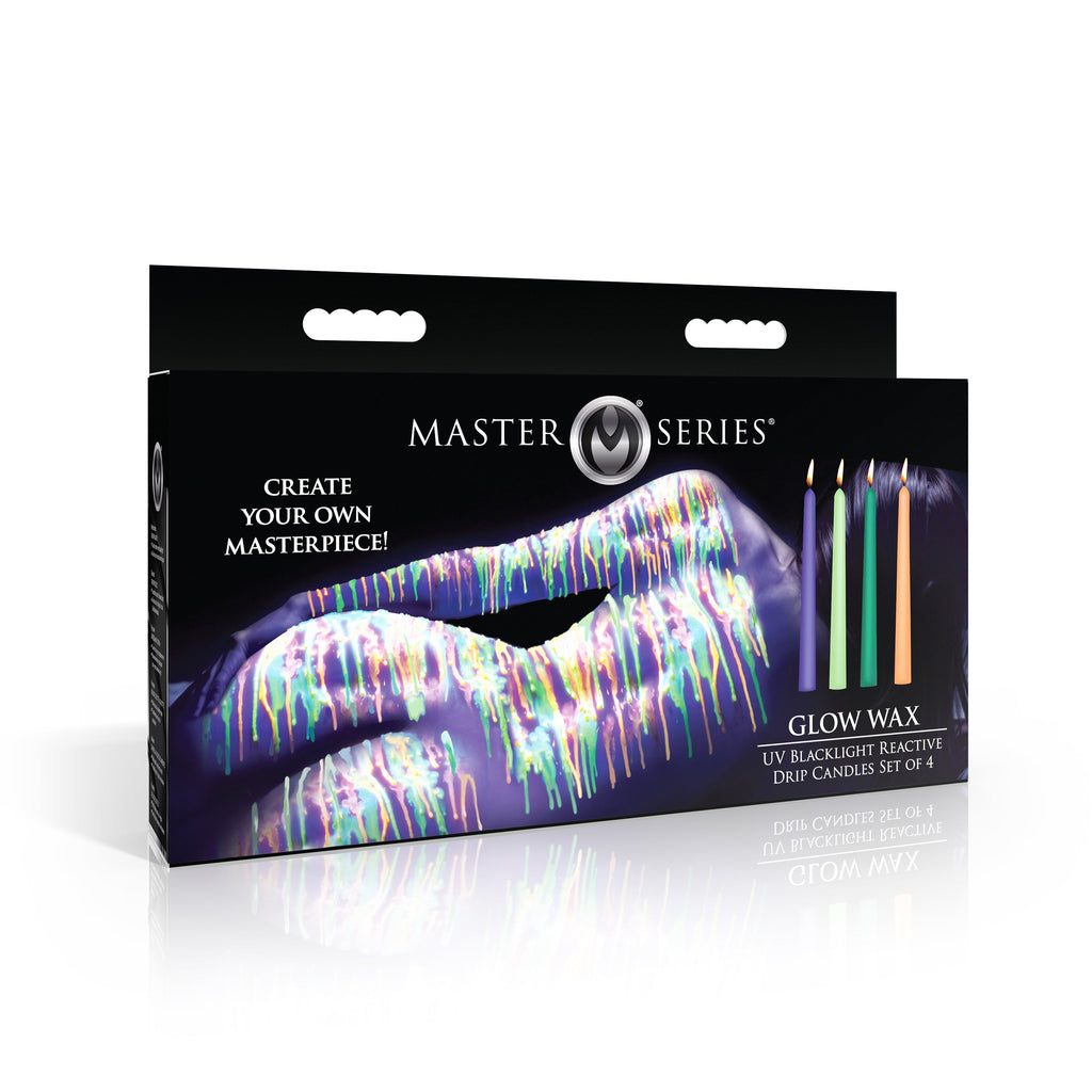 Glow Wax UV Blacklight Reactive Drip Candles Set of 4 by Master Series