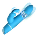 Rotating Beads Silicone Rabbit Vibrator - Blue