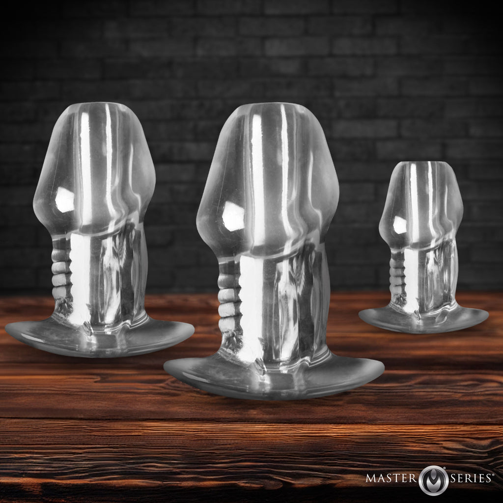 Dicked Clear Hollow Anal Plug 3pc Set