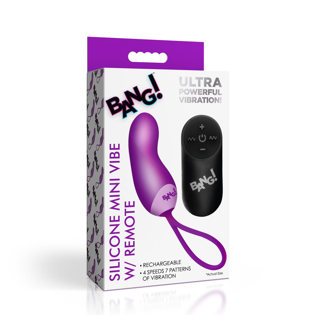 Silicone Mini Vibe with Remote - Purple