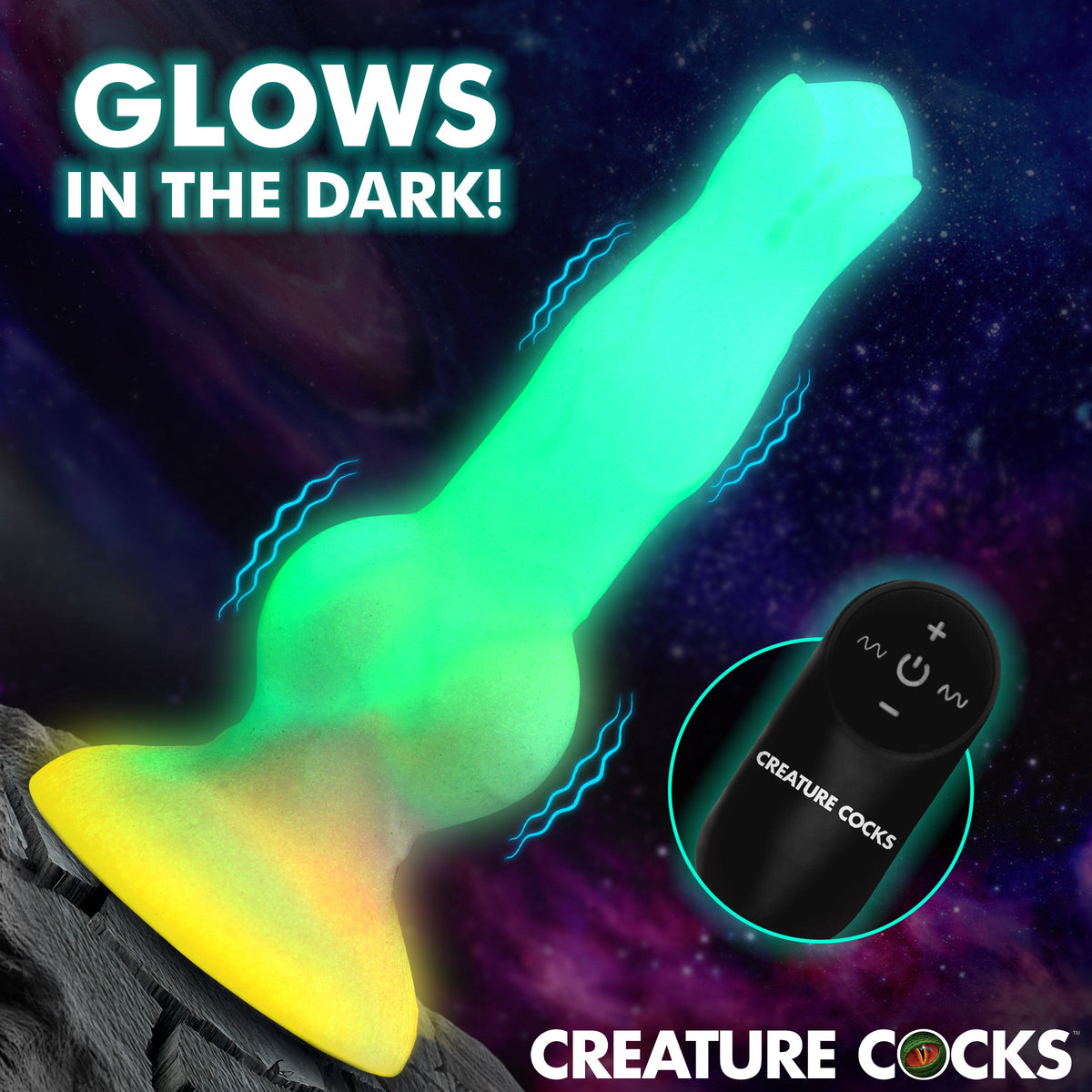 Astro Cock Vibrating Glow-in-the-Dark Silicone Dildo