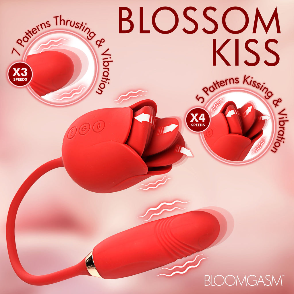 Bloomgasm Blossom Kiss Kissing & Licking Clit Stimulator with Thrusting Vibrator