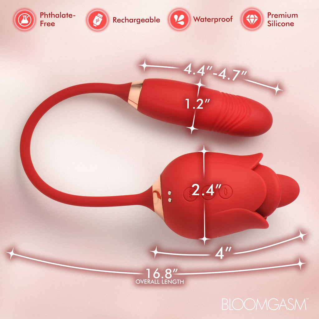 Bloomgasm Blossom Kiss Kissing & Licking Clit Stimulator with Thrusting Vibrator