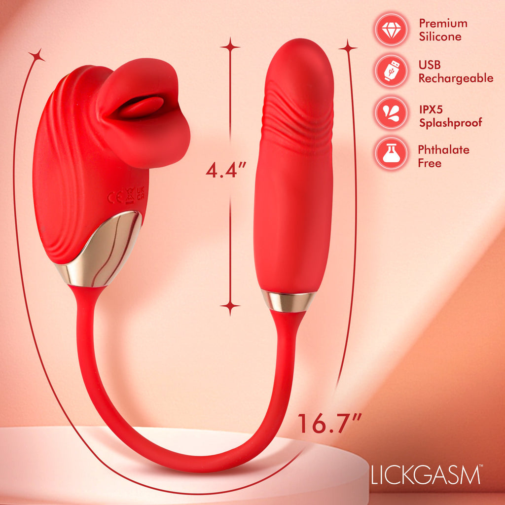 Bliss Kiss Kissing Clitoral Stimulator with Thrusting Vibrator