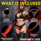Creature Cocks Drakona Dragon Tail Strap-On Harness with Silicone Dildo - Red/Black