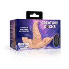 Creature Cocks Tenta Kiss Rechargeable Silicone Panty Vibe Tongue Harness with Remote - Vanilla/Black