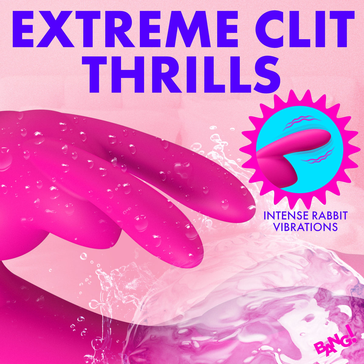 Bang! Flexible Vibrating Silicone Mini Rabbit - Pink