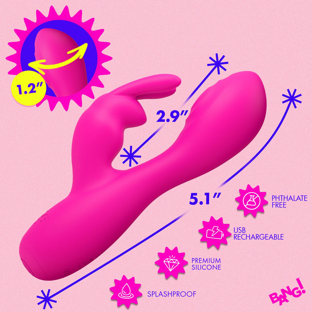 Bang! Flexible Vibrating Silicone Mini Rabbit - Pink