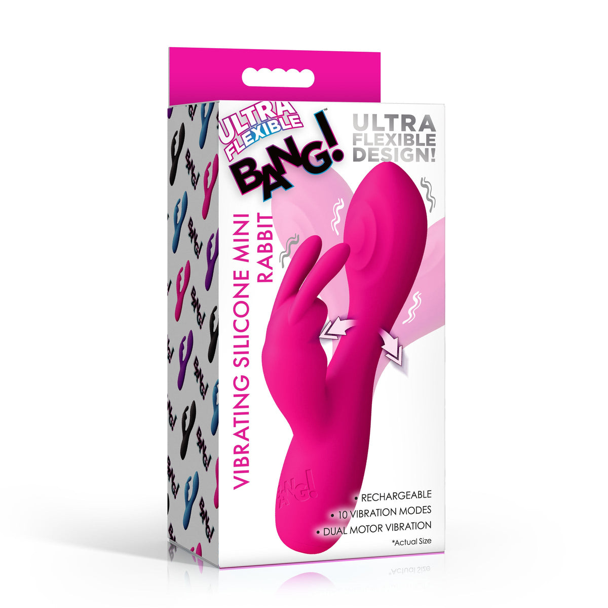 Bang! Flexible Vibrating Silicone Mini Rabbit - Pink