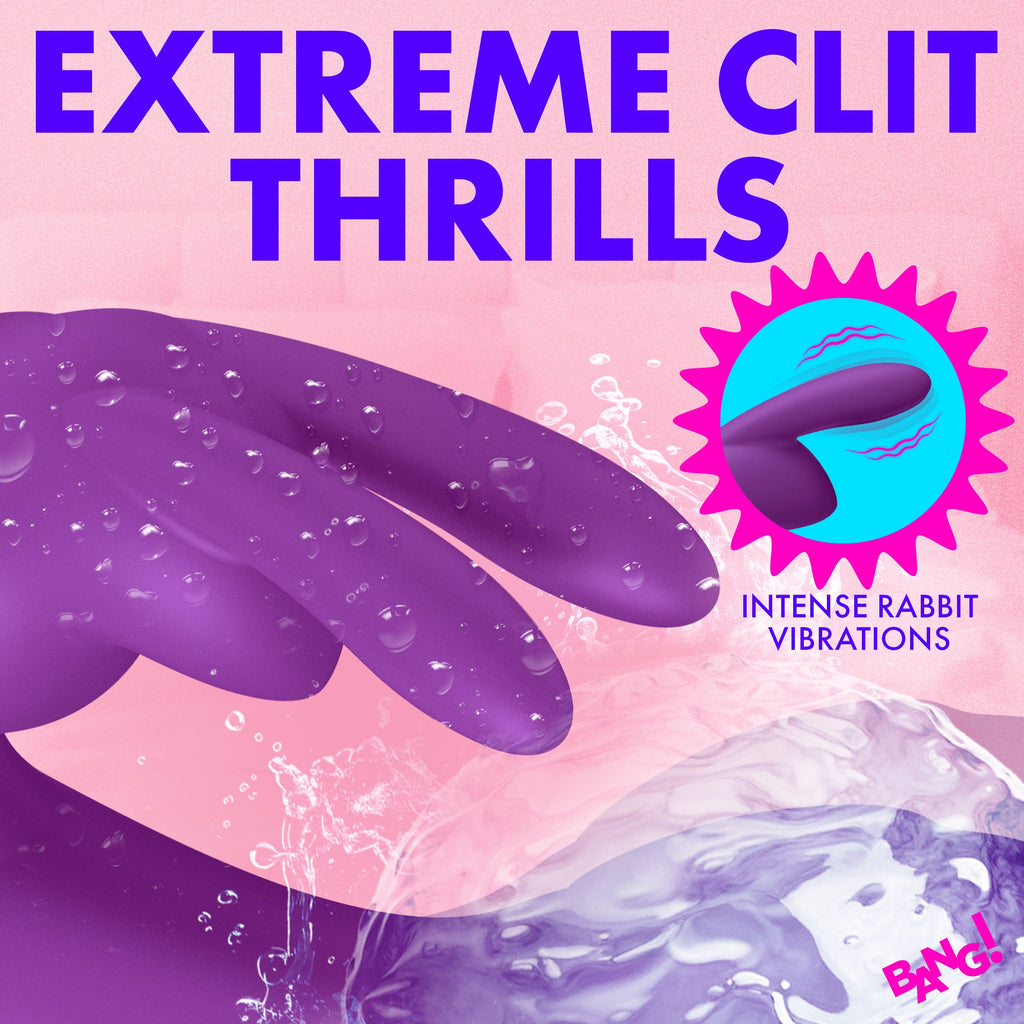 Bang! Flexible Vibrating Silicone Mini Rabbit - Purple