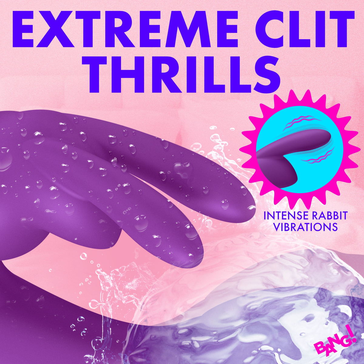 Bang! Flexible Vibrating Silicone Mini Rabbit - Purple