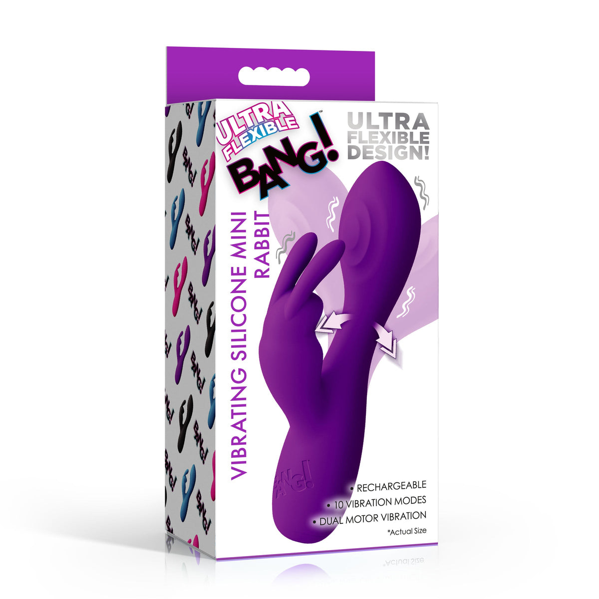 Bang! Flexible Vibrating Silicone Mini Rabbit - Purple