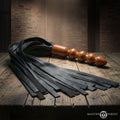 Lasher Leather Flogger with Wooden Handle