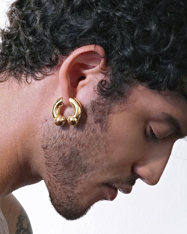 KISKA LAB PRINCE ALBERT GOLD EARRING