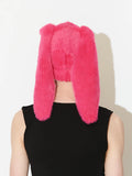 LOVERBOY BY CHARLES JEFFREY FLUFFY CHUNKY RABBIT BEANIE PINK