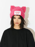 LOVERBOY BY CHARLES JEFFREY FLUFFY CHUNKY EARS BEANIE PINK