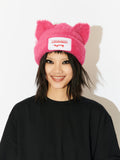 LOVERBOY BY CHARLES JEFFREY FLUFFY CHUNKY EARS BEANIE PINK