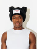 LOVERBOY BY CHARLES JEFFREY FLUFFY CHUNKY EARS BEANIE BLACK