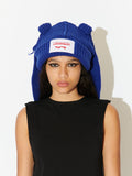 LOVERBOY BY CHARLES JEFFREY CHUNKY RABBIT BEANIE BLUE