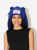 LOVERBOY BY CHARLES JEFFREY CHUNKY RABBIT BEANIE BLUE