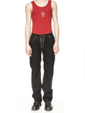 LUDOVIC DE SAINT SERNIN BLACK LACE UP JEANS