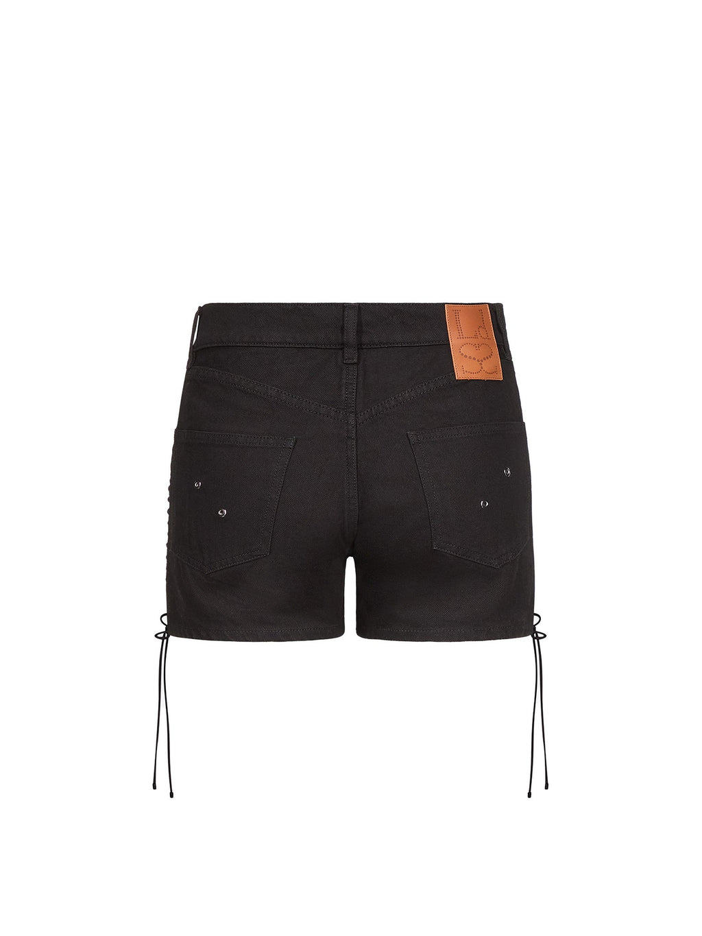 LACE UP JEAN SHORTS BY LUDOVIC DE SAINT SERNIN