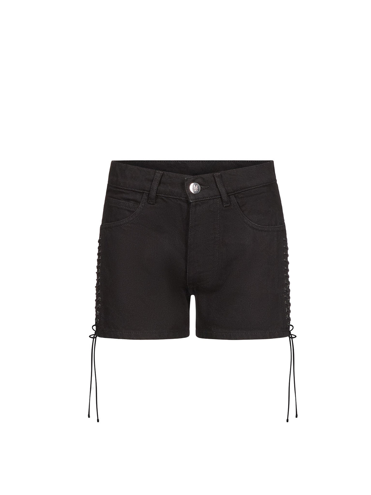 LACE UP JEAN SHORTS BY LUDOVIC DE SAINT SERNIN